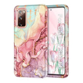 For Galaxy S20 Fe 5G Case, Marble Pattern 3 In 1 Heavy Duty Shockproof Full Body Rugged Hard Pc+Soft Silicone Drop Protective Women Girl Covers For Samsung Galaxy S20 Fe, Rose Gold