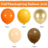 Fall Balloons Orange Yellow Gold for Thanksgiving Autumn Baby Shower Birthday Party Decor