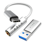 A100 Smart DAC USB C to 3.5mm Audio Adapter, Aux to USB C Dongle for iPhone 16, Galaxy S23, Pixel, iPad Pro USB-C to Headphone Jack Adapter