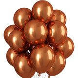 Metallic Chrome Orange Balloons: 12 Inch Double-Layer Latex Party Decor