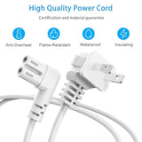 2 Prong Power Cord Nema 1-15P To Iec320 C7 Right Angle Power Cable Replacement For Xbox Series S/X, Xbox One S/X, Printers, Lg, Samsung, Tcl, Apple Tv Power Cord (10Ft)