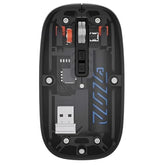 Transparent Wireless Bluetooth Mouse – Rechargeable, Slim 2.4Ghz & Bluetooth Dual Mode, 5 Buttons With Dpi Switch, Type-C Nano Usb Receiver For Laptop/Pc/Mac/Ipad/Computer (Ore Black)