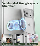 Portable Double-Sided Magnetic Phone Holder with Mirror, for Magnetic Phone Grip?Foldable and Adjustable?Fit for iPhone 17/16/15/14 Pro Max Air,