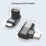Usb C 90 Degree Adapter 3Pack,Right Angle Usb C Male To Type C 3.2 Gen 2 Femal