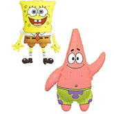 SpongeBob & Patrick Foil Balloons Set, 29in SpongeBob & 36in Patrick