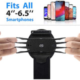 Wristband Phone Holder For Running, 360°Rotation & Detachable Sports Armband With Key Holder For Iphone 16/15/14/13/12/11/Pro/Xs/Xr/X/8/7/6/Plus, For Samsung Galaxy, Fits 4''-6.5''Phone