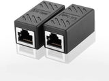 2Pcs Rj45 Coupler Connector Coupling Extension Adapter Cat6A Network Lan Ethernet Cable For Cat7/Cat6A/Cat5E Ethernet Cable Extender Adapter Female To Female