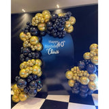 50PCS Black & Gold Confetti Balloons – 12" Party Decor for Birthday, Wedding and More