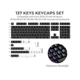 X Xvx Doubleshot Pbt Keycaps 60 75 100 Percent - Shine Through Keycaps, For Mechanical Keyboards, Full 137 Key Set, Oem Profile, Backlit - Black