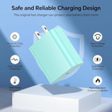 Compatible With Iphone,3Pack 10Ft Usb C To Ightning Cable Quick Phone Charger Cord For Phone 14/13/12/12 Pro Max/11/Xs Max/Xr/X,Airpods Pro And More,Blue