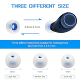 3 Pairs Replacement Silicone Eartips Earbuds Eargels Compatible With Jbl Tune120 Tune125 T120Tws T125Tws Earphones-Blue&White