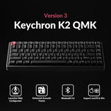 K2 75% Layout Qmk Wireless And Wired Options Mechanical Keyboard Super Red Switch, White Backlight Aluminum Frame With Shine-Through Double-Shot Pbt Keycaps For Mac Windows-Version 3