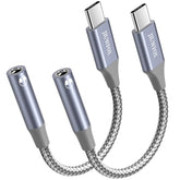 USB C to 3.5mm Headphone Jack Adapter, (2Pack) USB-C to Aux Audio Dongle Adapter Cord Compatible with iPad, iPhone 17 16 15, Galaxy S25 S24