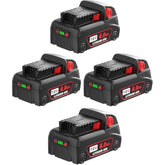 18V 4-Pack High-Capacity Replacement Batteries for Milwaukee M18 Tools