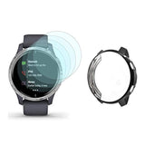 Watch Screen Protector (4+1Pack) Compatible For Garmin Venu, Film Anti-Scratch High Definition Full Coverage And Soft Tpu Protective Case