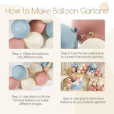 130pcs Gender Reveal Balloon Arch Kit Dusty Pink Blue for Baby Shower Party