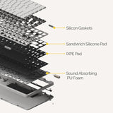 Flow Lite 100 Keys Low Profile Mechanical Keyboard, Swappable Rechargeable Wireless Keyboard with 2.4G Receiver, Bluetooth and Wired Connection for Windows, Mac/Specter Linear Switches (Marble)