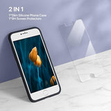 Ultra Slim Designed For Iphone Se 2022(3Rd Gen)/Iphone Se 2020(2Nd Gen)/Iphone 7/Iphone 8 Case With Screen Protector, Multi-Color Silicone Shockproof Phone Case(Black)