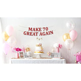 Funny 70Th Birthday Party Red Banner - Happy 70Th Wedding Anniversary Decorations - Milestone Birthday Party Decorations