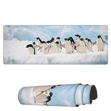 Large Mouse Pad, Penguins On The Snow Extended Gaming Mouse Pad 31.5" X 11.8", Keyboard Mouse Mat Desk Pad With Non-Slip Base And Stitched Edge For Home Office Gaming Work