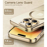 JETech Soft Clear Case for iPhone 14 Pro 6.1-Inch, Camera Lens Full Protection, Compatible with MagSafe Wireless Charging, Shockproof Electroplated TPU Phone Cover (Gold)