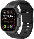 Sport Bands for Watch Ultra 3 2 1 Band 49mm 46mm 45mm 44mm 42mm Women Men,Rugged Wide Silicone Waterproof Wristbands with Metal Adapter Strap