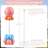 10 Pack Acrylic Balloon Stands For Table, 15.75 Inch Height Balloons Centerpiece For Tables With Base, Balloon Stick Holder For Wedding, Baby Shower, Birthday Party Decoration