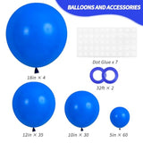 129pcs Dark Blue Balloons in Various Sizes for Garland Arch - Birthday, Baby Shower Decor