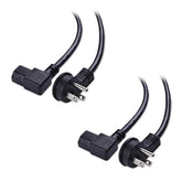 Cable Matters 2-Pack 16 AWG Low Profile Right Angle Power Cord, 90 Degree Power Cord, 6 Feet (NEMA 5-15P to Angled IEC C13)