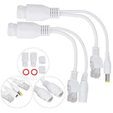 12V Poe Compatibility Adapter, Power Over Ethernet Passive Poe Adapter Cable Splitter For Surveillance Camera(White)
