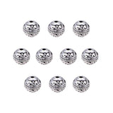 60PCS 8mm Antique Silver Spacer Beads for DIY Bracelets & Jewelry Making