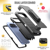 Designed For Google Pixel 10/ Pixel 10 Pro Case With Belt Clip Holster & Kickstand, Screenless Protective Dual-Layer Shockproof Phone Case - Black