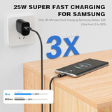 Fast Samsung Phone Charger,25W Samsung Charger Fast Charging,2Pack Quick Type C Android Chargers 10Ft Usb C Chargers Cable For Samsunggalaxy S25 Ultra/S24 Fe/S24+/S23 Fe/S22/S21+/S20/Z Fold 7/Z Flip 7