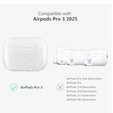 Clear Glitter Airpods Pro 3 Case with Sparkle Bling Design