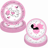 80 Pcs Pink Cartoon Birthday Party Decorations, Pink Girls Dessert Plates Napkins Forks Tableware Kit For Baby Shower Girls 1St 2Nd 3Rd 4Th 5Th 6Th 7Th Birthday Party Decorations Supplies