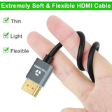 Ultra Thin Hdmi Cables 10Ft, Slim & Flexible Soft 8K 4K Hdmi To Hdmi Cable (Hd