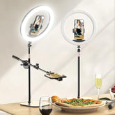 12" Desk Ring Light With Stand And Phone Holder, Overhead Phone Mount For Video Recording, Zoom Meeting, Live Streaming, Tiktok, Youtube?Compatible With Iphone, Android, Cameras