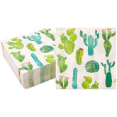 Succulent Cactus Paper Napkins For Fiesta Birthday Party - Cactus Party Decorations - 6.5 Inches (100 Pack)