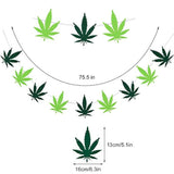 2 Pieces Pot Leaves Felt Banners Pot Leaf Weed Shaped Banners Green Weed Leaves Marijuana Decorations For 420 Party Home Supplies