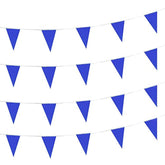 100 Feet Solid Blue Pennant Banner Flags String Triangle Bunting Flags,Decorations For Grand Opening,Birthday Party,Festival Celebration