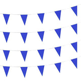 100 Feet Solid Blue Pennant Banner Flags String Triangle Bunting Flags,Decorations For Grand Opening,Birthday Party,Festival Celebration