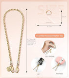 Metal Phone Lanyard with Gold Chain Detachable Phone Chain Wristlet with 2 Tether Tabs Universal iPhone Wrist Strap Premium Metal