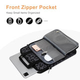 MOSISO 12.9 inch Tablet Sleeve Case for iPad Pro 13 M4 & iPad Air 13 M3 M2, iPad Pro 12.9 M2 M1 6/5th with Magic Keyboard&Smart Keyboard Folio, Leopard Grain Tablet Shoulder Bag with 3 Pockets, Black