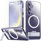 Clear Case For Samsung Galaxy S24 Plus | Magnetic, 3 Stand Ways, Military Grade Drop Protection, With Invisible Stand, Shockproof Phone Case For Galaxy S24 Plus,Clear