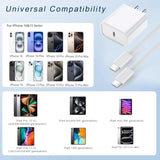10Ft Iphone 16E Charger Fast Charging,2Pack 20W Usb C Apple 16E 15 Pro Charger Block & 10Foot Long Usbc Woven Cable Cord For Iphone 16/16E/16 Pro Max/16 Pro/16 Plus/15/15 Pro Max/15 Plus/Ipad Pro 12.9
