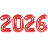 40in Red 2026 Foil Balloons for New Year Eve Party Decorations