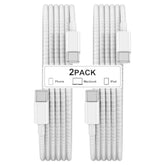 Type C To Type C Fast Charging Cable For Iphone17/16/15,2Pack Nylon Braided Usb C To Usb C 6 Feet Charger Cable For Iphone17/16/15 Pro Max/Mini/Macbook/Ipad Air/Mini/Pro/Samsung