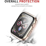 Smiling 2 Pack Case Built In Tempered Glass Screen Protector Compatible With Apple Watch Se 2 (2024)/Se/Series 6/Series 5/Series 4 40Mm, Hard Pc Case Overall Protective Cover- Transparent