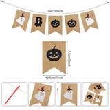 3PCS Halloween Burlap Boo Banner Felt Garland Ghost Orange Black Party Decor
