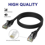 Cat 6 Ethernet Cable 2 Ft-3 Pack-Multi Colors, Gigabit Patch Cord, Soft & Flex